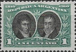 ARGENTINA - CENTENARY OF THE ARGENTINE REPUBLIC (NICOLAS R. PEÑA AND HIPÓLITO VIEYTES, 1 C) 1910 - MNH - Unused Stamps