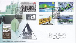 Ross Dependency 2007 Scott Base 5v Cover Ca NZ A,tarctic Programme Scott Base  (RS166B) - Cartas & Documentos