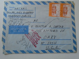 D188335 Hungary  Cover - Cancel 1989 Pestimre  Sent To  Cary, New York -Return To Sender  Handstamp USA - Storia Postale