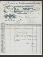 Facture 1924  -  Syndicat Des Agriculteurs De La Mayenne L. Deroiry 14 Av De Sablé  à Chateau Gontier  (53) - Factures