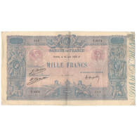 France, 1000 Francs, T.2474, TTB, Fayette:36.42, KM:67j - 1 000 F 1889-1926 ''Bleu Et Rose''