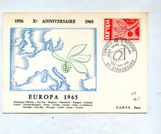 Carte Cachet Strasbourg Conseil Europe  Sur Europa 1965 - Bolli Commemorativi