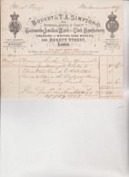 FATTURA  :BOUGHT  OF  T.A.SIMPSON  -  DRESSING  AND  WRITING  CASE  MAKERS.   LONDON  1859 - United Kingdom