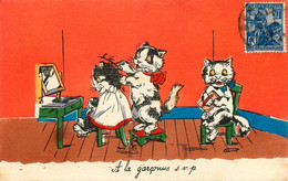 Chats Humanisés * CPA Illustrateur Germaine BOURET Bouret * à La Garçonne ! * Coiffeur Barbier * Cat Cats Katze - Gatos