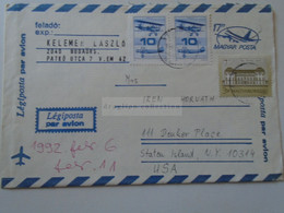 D188341   Hungary   Uprated Postal Stationery Cover - Cancel 1992 Budaörs -sent To  Staten Island  NY, USA - Storia Postale