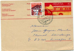 525  Entier Postal Avec Complément D'affranchissement Pour La France Oblitération Iseltwald 20.12.76 - Iseltwald