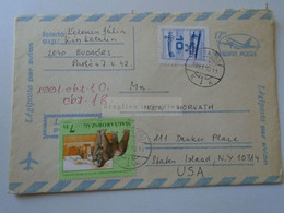 D188348  Hungary Uprated Postal Stationery Cover - Cancel 1991 Budaörs-sent To  Staten Island  NY, USA - Lettres & Documents