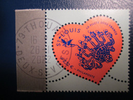 2022 Coeur ( St ) Saint Louis 2.32€ Fond Bleu Oblitéré Premier Jour Cachet Rond 28/01/2022 - Oblitérés