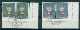 LIECHTENSTEIN RARE OFFICIALS 1968 ON WHITE PAPER, USED IN PAIR FROM CORNER OF SHEET - RARE! - Service