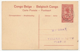 CONGO BELGE - CPA Entier 10c Palmier - Habitations Sur Le Haut Congo - Stamped Stationery