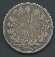 LOUIS PHILIPPE I 5 FRANCS 1834 A -  Pic 6908 - 5 Francs