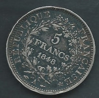 FRANCE 5 FRANCS 1848 "A" ARGENT , Silver  Pic 7101 - 5 Francs