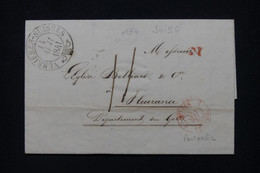 SUISSE - Cachet à Date "Verrieres -Suisses" En 1841 Sur Lettre Pour Fleurance, Cachet D'entrée Par Pontarlier - L 115869 - ...-1845 Prefilatelia