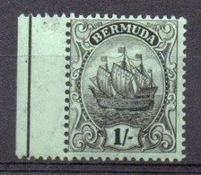 Bermudes Colonie Britannique Grand Voilier 1 S Noir Sur Vert Bord De Feuille Neuf ** - Bermuda