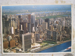 CPSM.     NEW YORK CITY.  Unique Aerial View. The United Nations, Citi-Corp, Center Bulding And Central Park - Central Park