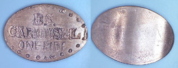 02066 GETTONE TOKEN JETON ELONGATED PENNY B. S. CAROUSEL ONE RIDE - Monedas Elongadas (elongated Coins)