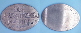 02601 GETTONE TOKEN JETON ELONGATED PENNY B. S. CAROUSEL ONE RIDE - Monete Allungate (penny Souvenirs)