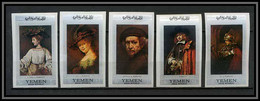 Nord Yemen YAR - 3588a/ N° B 756 / 760 B Silver Non Dentelé Imperf ** MNH Peinture Tableaux Paintings Rembrandt - Yemen