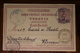 1900 CPA Ak Entier Scutari Chrysopolis Üsküdar Turquie Türkei LEVANT Empire Ottoman Viersen Germany Bleu Stamp - Briefe U. Dokumente