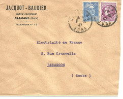 France Enveloppe Publicitaire  Bois -jsierie Jacquot-Baudier Cramans 39- Jura) - Other & Unclassified