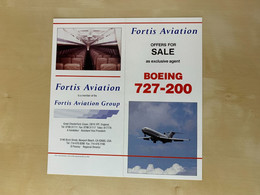 Aircraft / Avion For Sale Publicity Leaflet - Boeing 727-200 - Advertenties