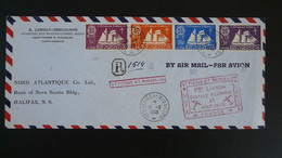 Lettre Recommandée Premier Vol First Flight Cover Saint Pierre Et Miquelon USA Canada 1948 - Storia Postale