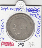 CR0798 MONEDA GRAN BRETAÑA 0,5 CORONA 1927-36 GEORGE V 9 - Otros & Sin Clasificación