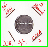 ( GERMANY ) REPUBLICA DEMOCRATICA DE ALEMANIA ( DDR ) MONEDAS DE 5 PFENNING AÑO 1981 CECA-A - 5 Pfennig