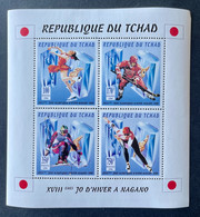 Stamps Sheetlet Olympic Games Nagano 98 Chad Perf. - Invierno 1998: Nagano