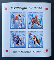 Stamps Sheetlet Olympic Games Nagano 98 Chad Imperf. - Hiver 1998: Nagano