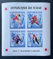 Stamps Sheetlet Olympic Games Nagano 98 Chad Imperf. - Invierno 1998: Nagano