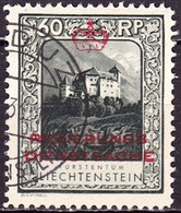 Liechtenstein 1932: REGIERUNGS-DIENSTSACHE Zu+Mi D 7 B (Perforation 11 1/2) Mit Halbmond-Stempel VADUZ (Zu CHF 45.00) - Dienstzegels
