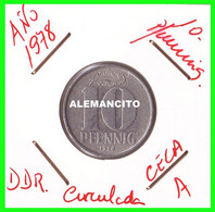 ( GERMANY ) AÑO 1978 REPUBLICA DEMOCRATICA DE ALEMANIA ( DDR ) MONEDAS DE 10 PFENNING  CECA-A MONEDA DE 21 Mm. ALUMINIO - 10 Pfennig