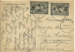 1947  Postcard With Mark Szwedzji-Polski Szpitalli Sanatorium - Covers & Documents