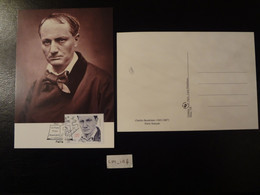 FRANCE 2021 1,28 EURO " CHARLES BAUDELAIRE 1821 - 1867  " OBLITÉRATION 9.04.2021 CARTE POSTALE F.D.C. POÈTE FRANÇAIS - 2020-…