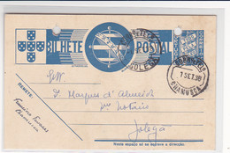 Portugal - Bilhete Postal Circulou De Chamusca Para Golegã 1938 - Santarem
