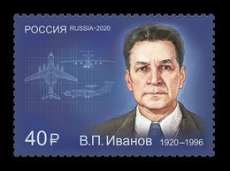 Russia 2020 Mih. 2937 Aviation. Aircraft Systems Designer Vladimir Ivanov MNH ** - Nuovi