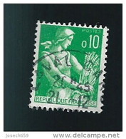 N° 1231  Moissonneuse, 0.10 Frs Timbre   France  1960-1961 - 1957-1959 Reaper