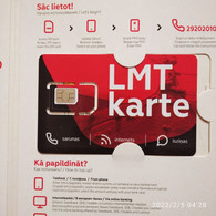 2019   LATVIA MOBIL PHONE CARD WITH CHIP  MINT  Provider  LMT  + INSTRUCTION MANUAL IN ENGLISH - Lettonia