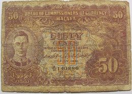 MALAYA 50 Cents 01 - St Of July 1941 / King George VI - Malaysia