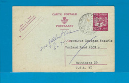 België Export Postkaart Vanuit Waulsort Naar Baltimore (U.S.A.) 1952 UNG - 1948 Exportación