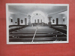 Non Mailable Information Card.  Interior Old St John's Church.   Virginia > Richmond      Ref 5465 - Richmond