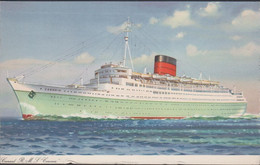 1953. NORGE. 2 Ex 15 øre Posthorn On Post Card (Cunard R.M.S. Caronia - Shipmotive). To USA. ... (Michel 355) - JF428113 - Brieven En Documenten