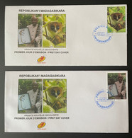 Madagascar Madagaskar 2021 Mi. 2722 - 2723 Lemuriens Lemurs Faune Fauna Microcebus 2 FDC 1er Jour - Affen