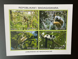 Madagascar Madagaskar 2021 Mi. 2718 - 2721 Bloc Epreuve De Luxe Sheetlet Lemuriens Lemurs Faune Fauna Propithecus 4 Val. - Mono