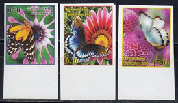 Tajikistan 2022 Definitives Fauna Insects Butterflies 3v IMPERFORATED MNH - Farfalle