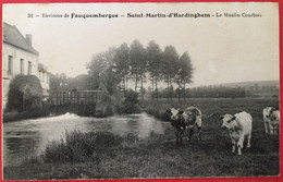 Environs De Fauquembergue. Saint-Martin D'Hardinghem. Le Moulin Courbois (avec Vaches) - Fauquembergues