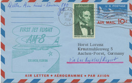 USA 1961, Very Rare Superb First Flight A.M. 8 - First Jet Air Mail Service "Orlando, Florida - Los Angeles, California" - 3c. 1961-... Cartas & Documentos