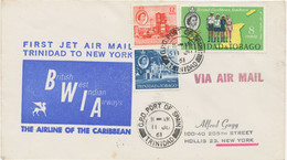 TRINIDAD AND TOBAGO 1961 First Flight British West Indian Airways (BWIA) Boeing 707 - First Jet Mail PORT OF SPAIN - NY - Trindad & Tobago (...-1961)