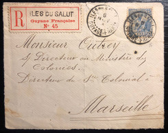 France Colonies Guyane Iles Du Salut Devant De Lettre Recommandée N°56 Obl Dateur " Iles Du Salut / Guyane Francaise " - Covers & Documents